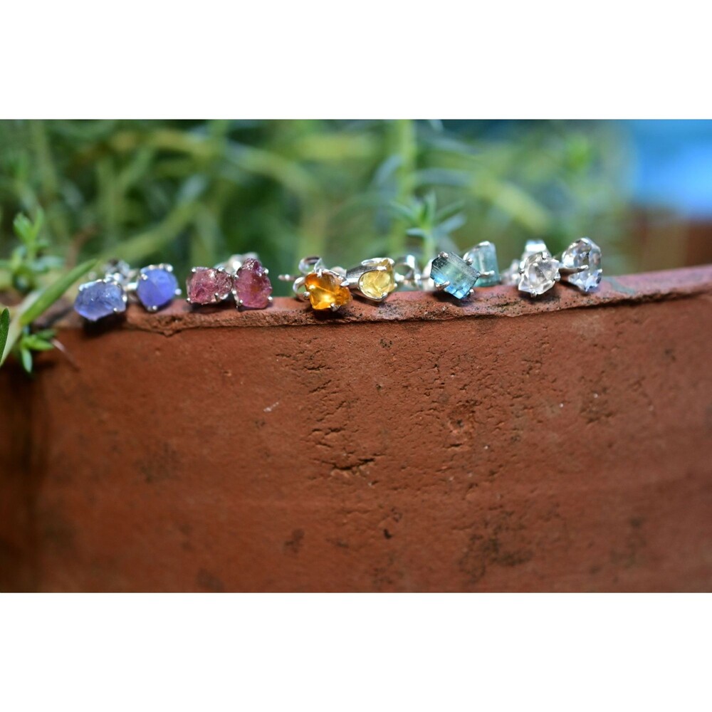 Pink tourmaline, citrine, herkimer diamond, aquamarine, tanzanite, emerald, garn - Picture 4 of 8